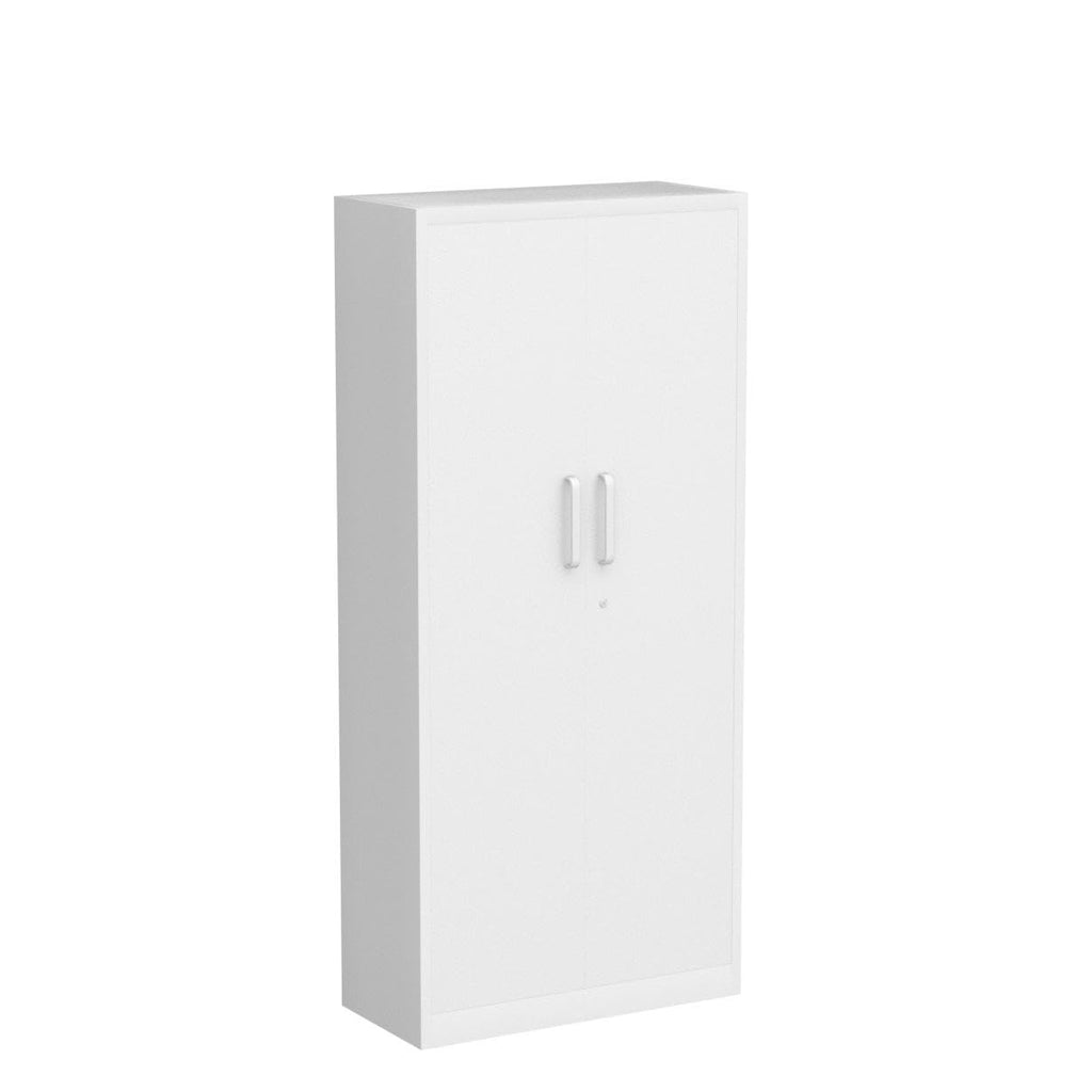 White Metal Storage Cabinet with 2 Doors and 5 Adjustable Shelves C143980
