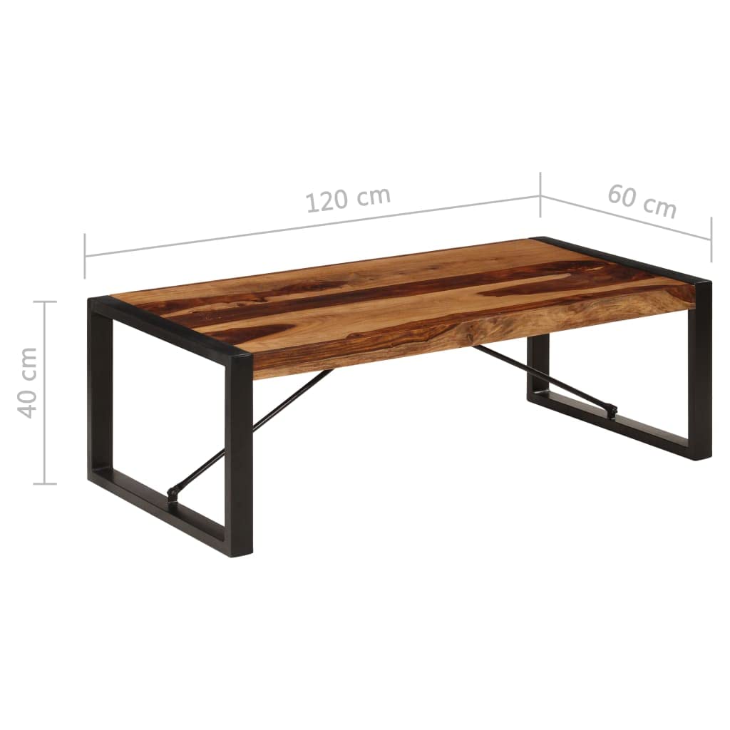 Industrial Rectangle Coffee Table 47.2"x23.6"x15.7" Solid Sheesham Wood U52613
