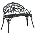 Cast Aluminum Black Patio Bench M79791
