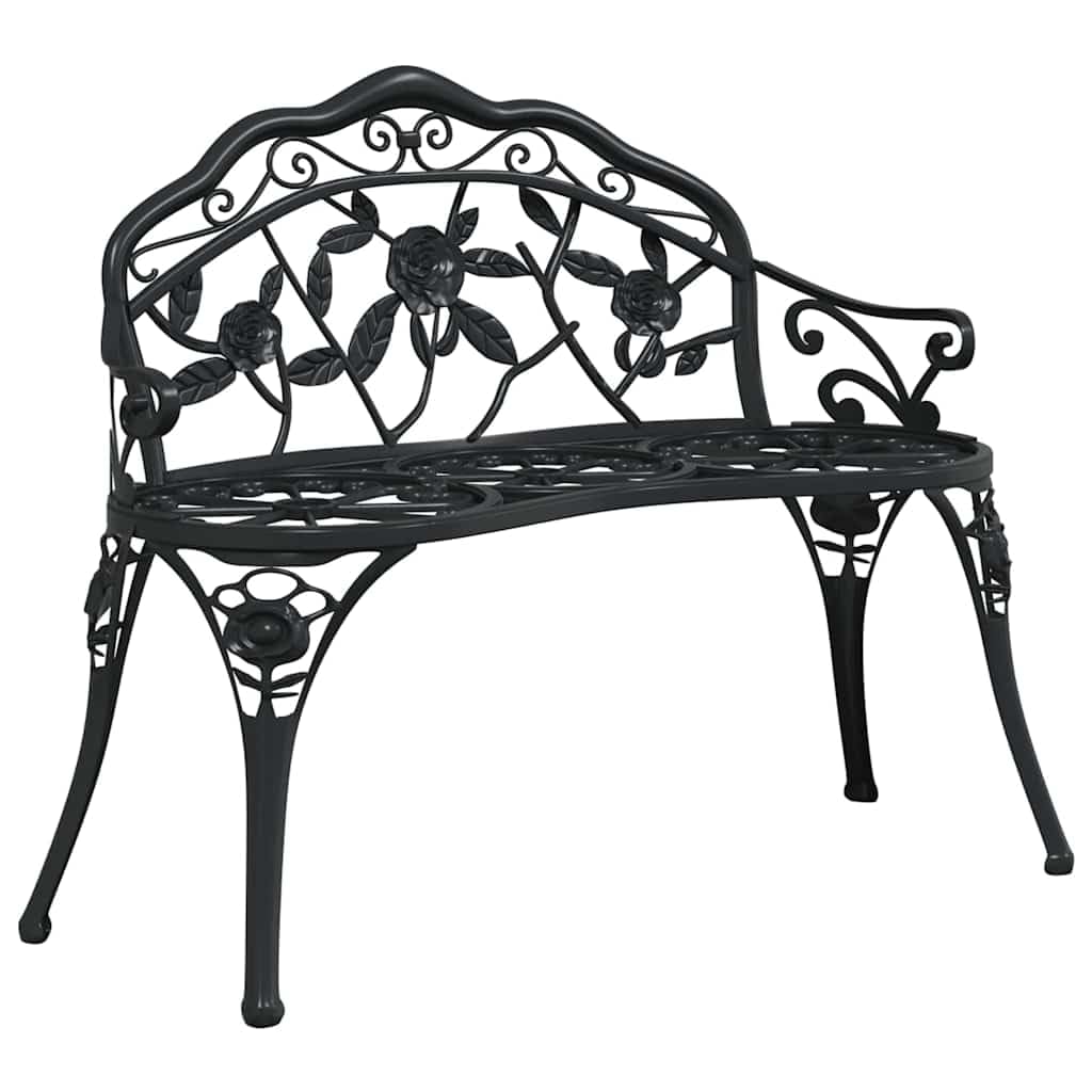 Cast Aluminum Black Patio Bench M79791