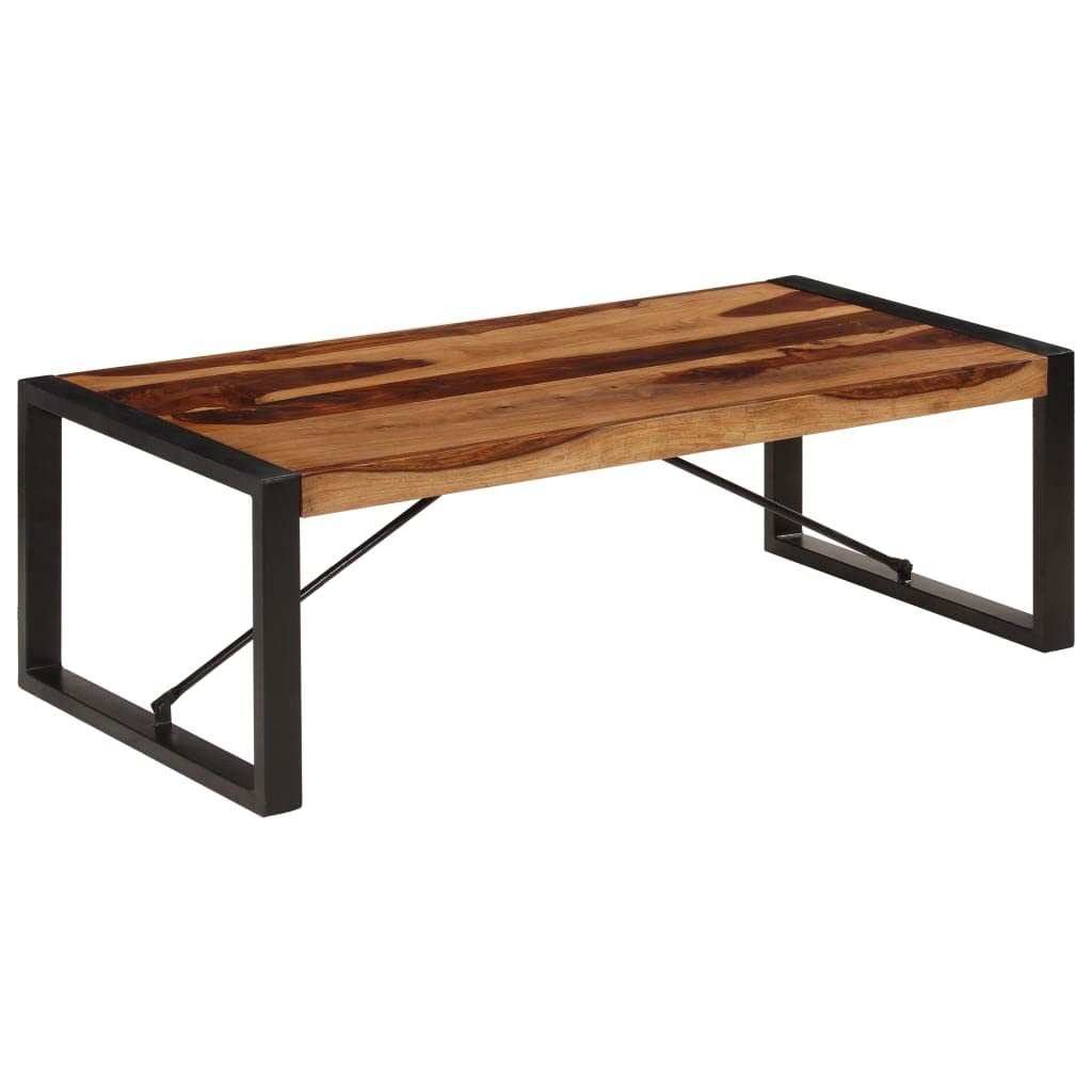 Industrial Rectangle Coffee Table 47.2"x23.6"x15.7" Solid Sheesham Wood U52613