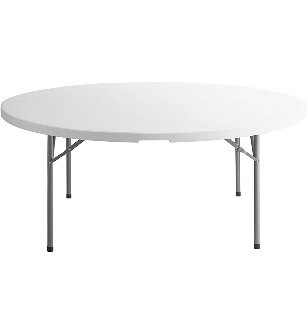72" Round White Plastic Folding Table C3389