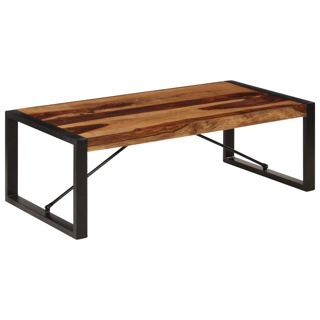 Industrial Rectangle Coffee Table 47.2"x23.6"x15.7" Solid Sheesham Wood U52613