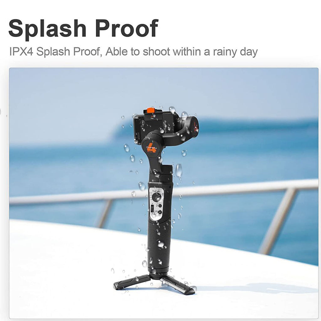 Action Camera Gimbal Stabilizer 3-Axis Bluetooth Cable Control IPX4 V516578