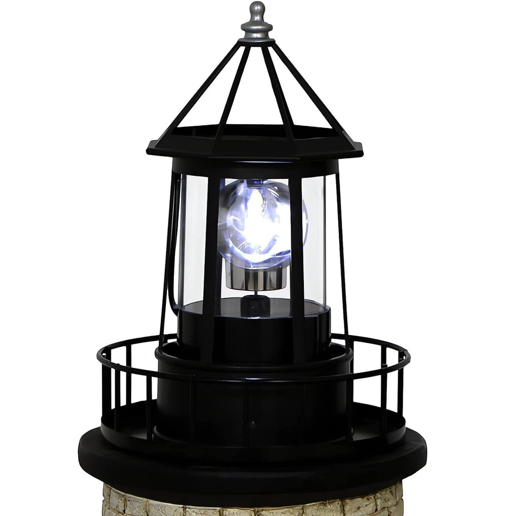 Black IP65 Waterproof Solar Rotating Lighthouse Light F23182