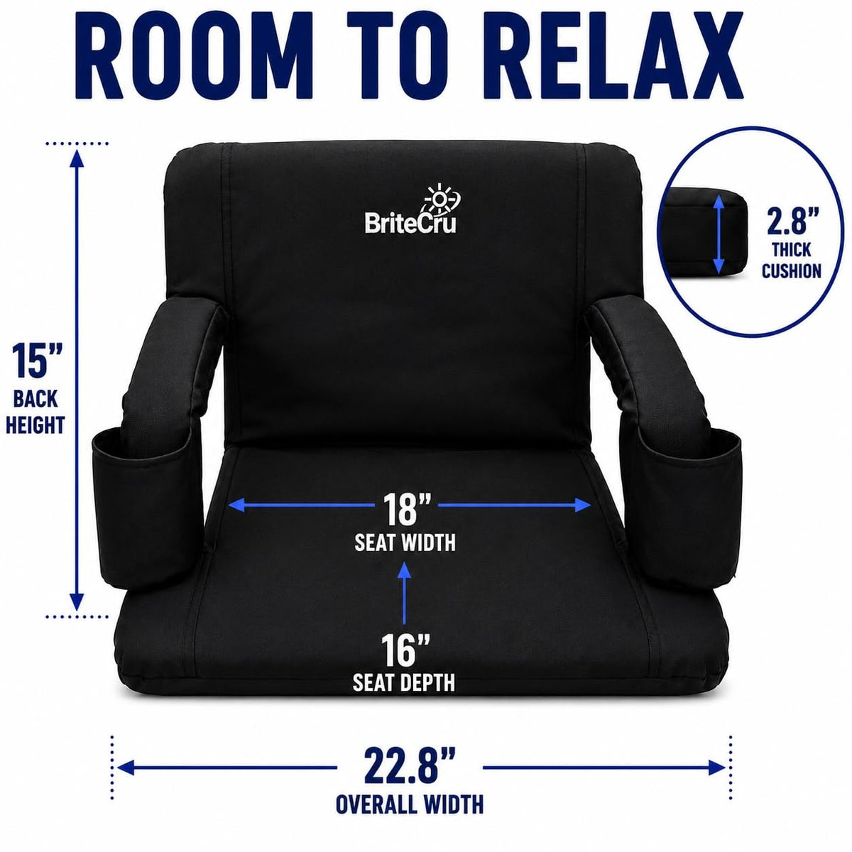 Stadium Seats with Back Support, Armrests, Cup Holders, Padded Cushion S54882