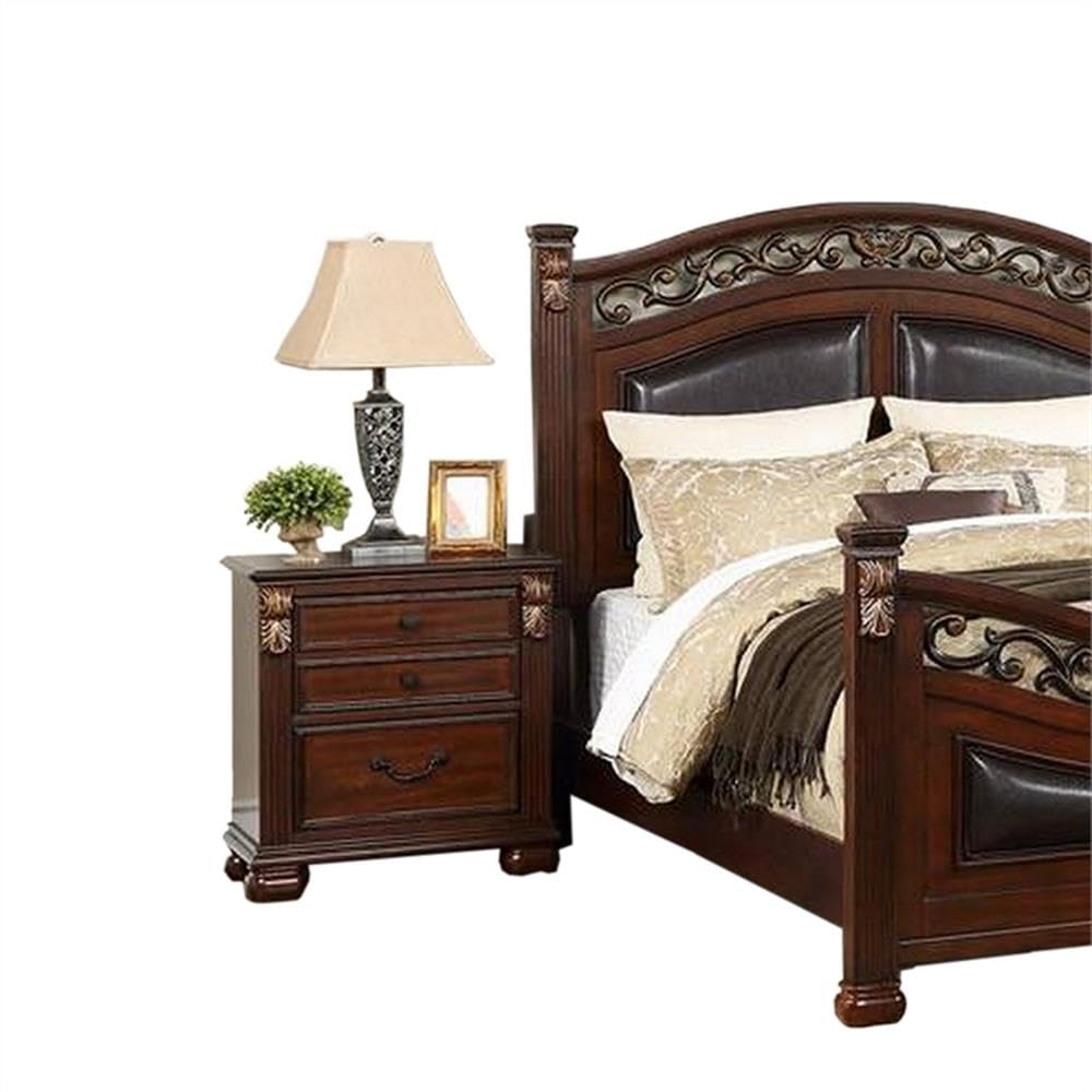 California King Bed with Arched Headboard and Curved Footboard I701