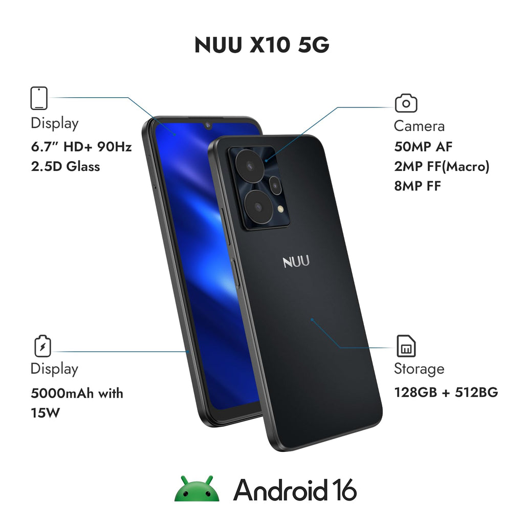 5G Unlocked Android Smartphone 128GB Black Y51187