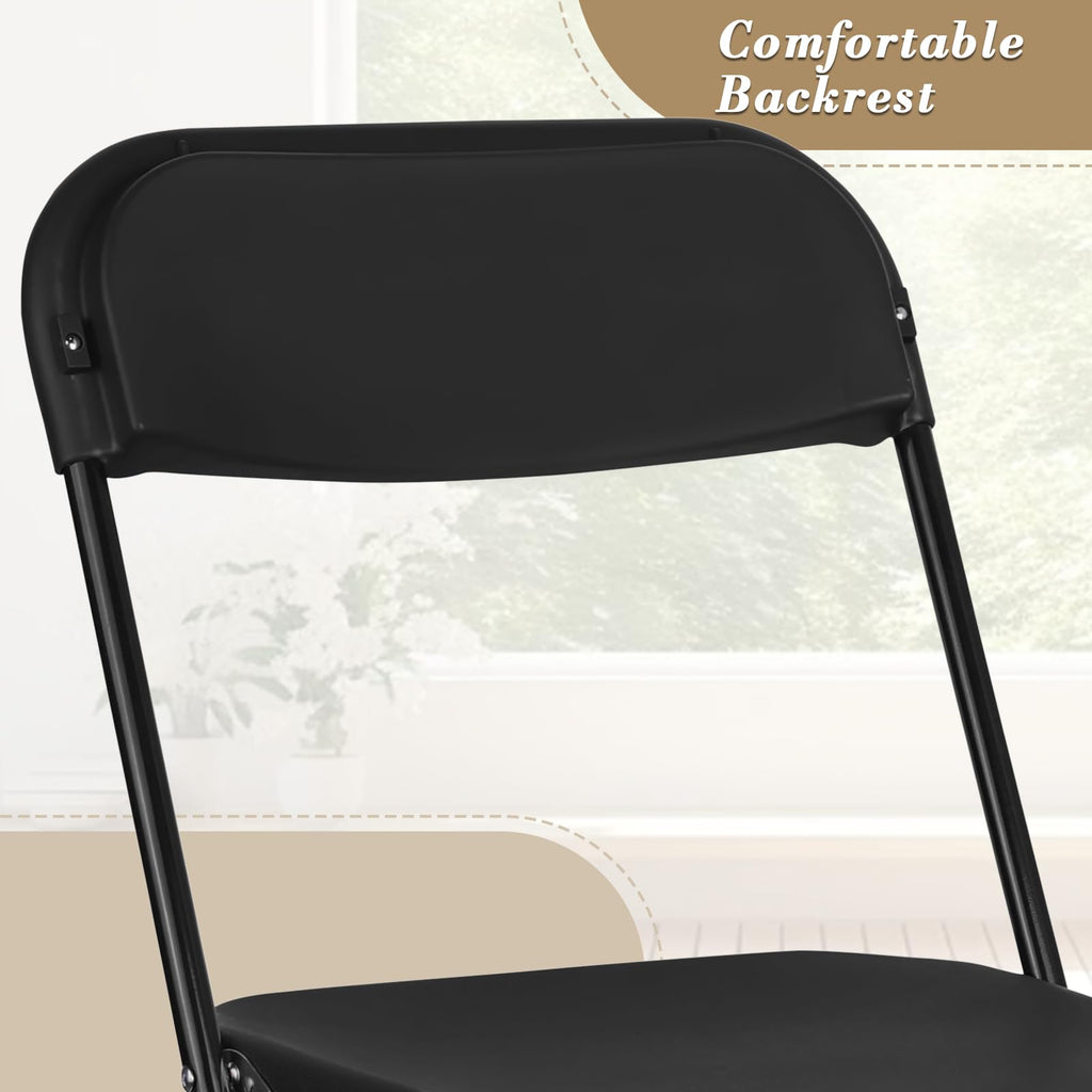 Black Plastic Folding Chairs 10 Pack H531371