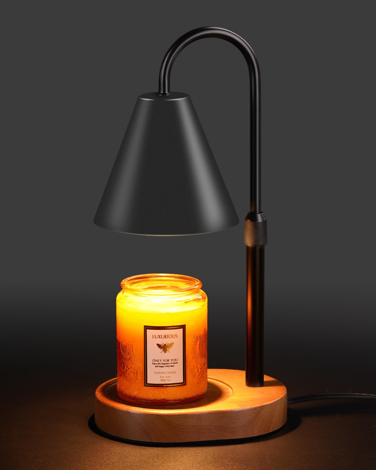 Black Dimmable Candle Warmer Lamp with Timer N70431