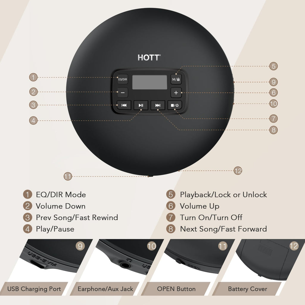 Portable CD Player with Anti-Skip Protection P42972