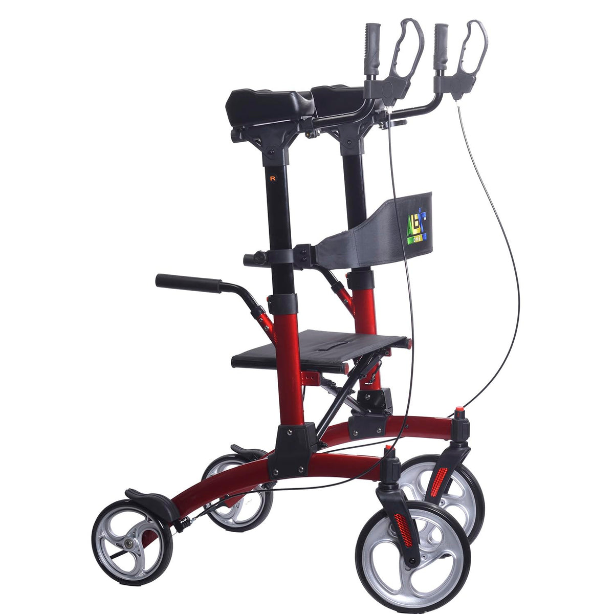 Red Aluminum Rollator with Loop Brakes G9073