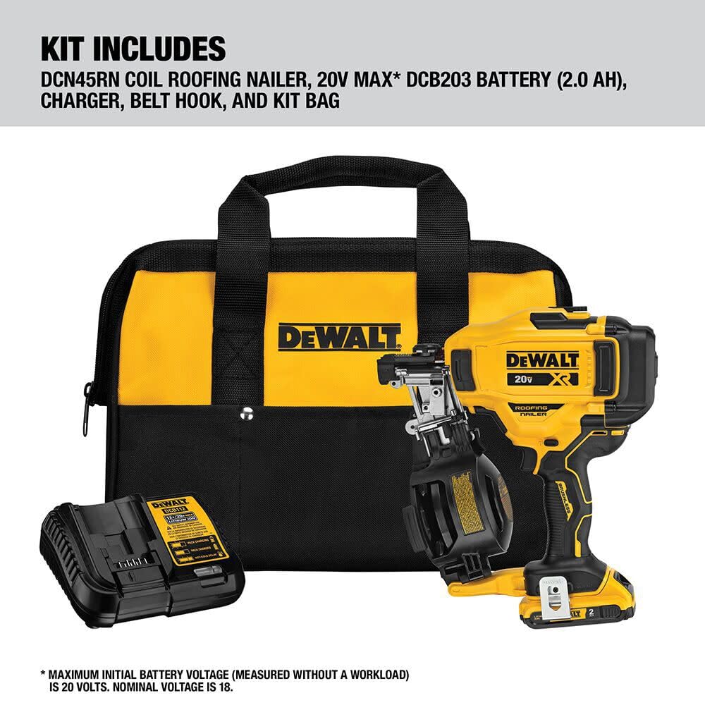 20V MAX Lithium-Ion Cordless Roofing Nailer Kit with Battery Charger and Bag S3956