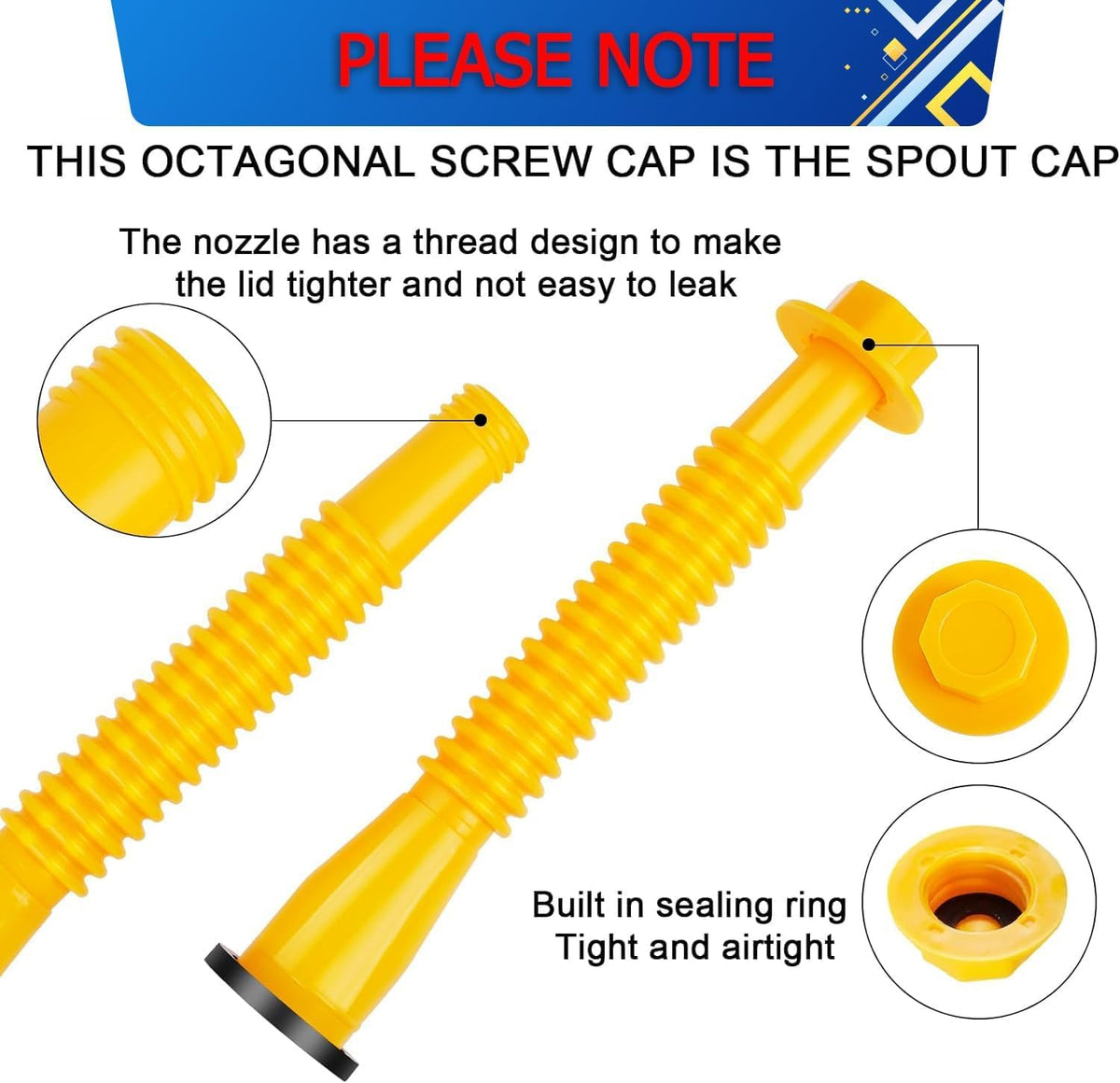 Gas Can Spout Replacement with Vent Caps S65398