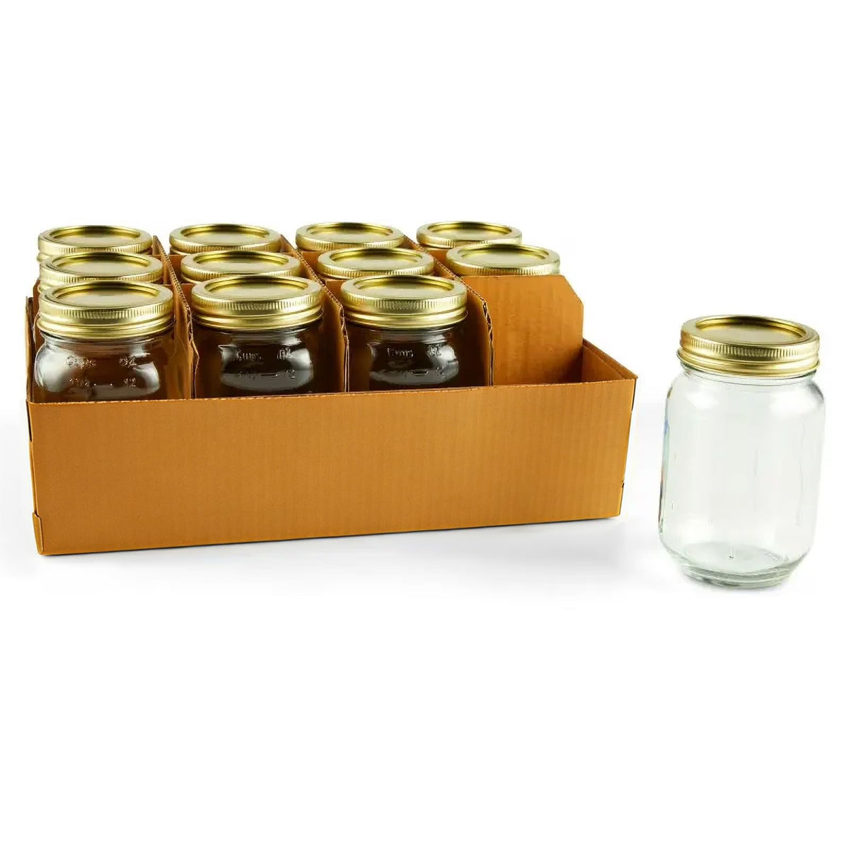 16 oz Pint Glass Mason Jars with Lids 12pk K12664