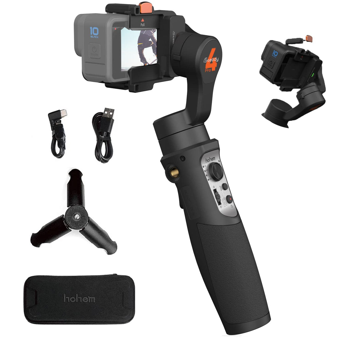 Action Camera Gimbal Stabilizer 3-Axis Bluetooth Cable Control IPX4 V516578