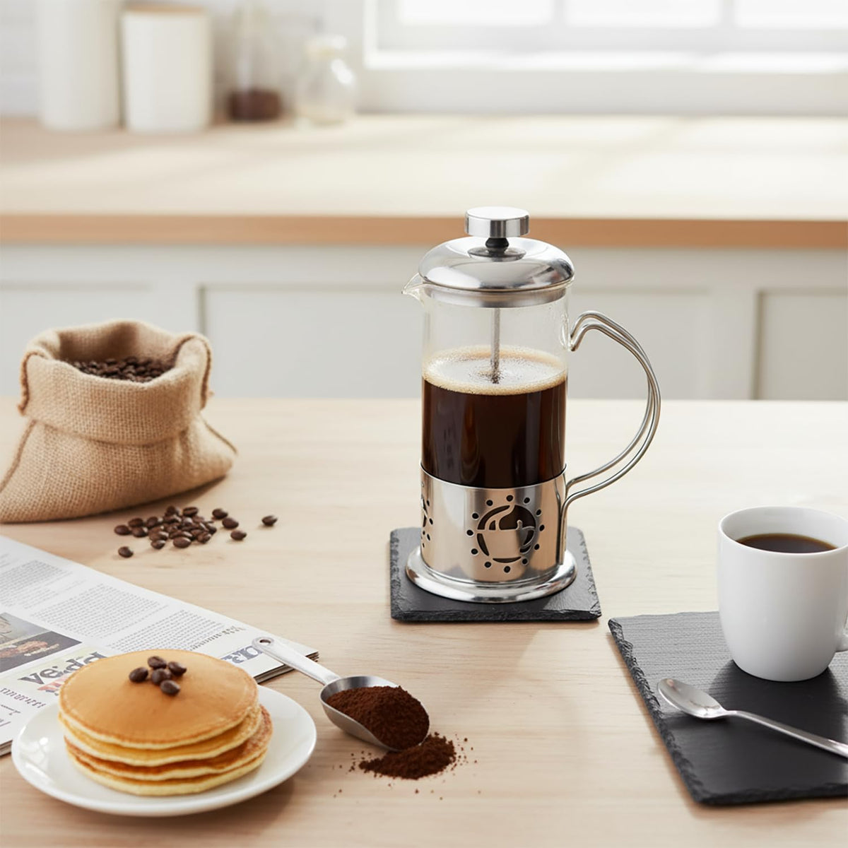 12 oz Glass Stainless French Press Coffee Maker J79203