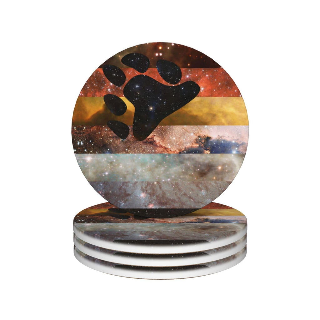 Ceramic Coaster Set Non-Slip Cork Base F75659