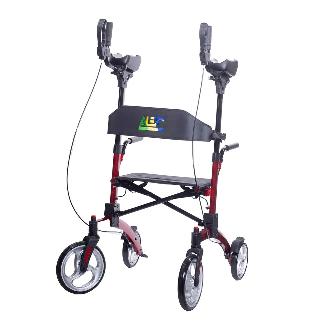 Red Aluminum Rollator with Loop Brakes G9073