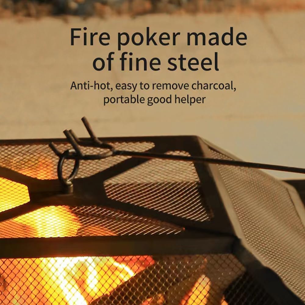 32 Inch Square Metal Wood Burning Fire Pit Q61682
