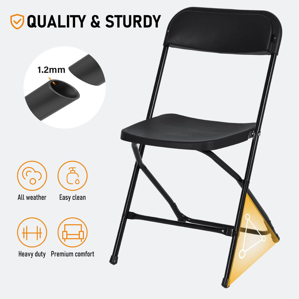 10 Pack Black Plastic Folding Chair J659