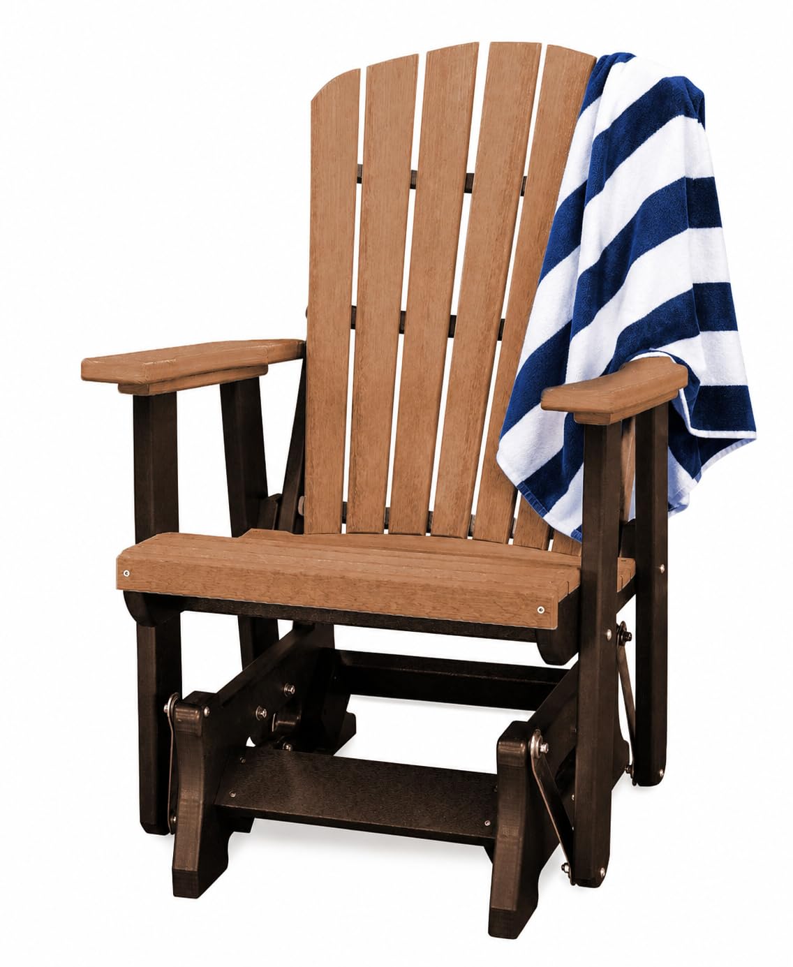 Tudor Brown Cedar Poly Adirondack Glider Outdoor Chair Q76086