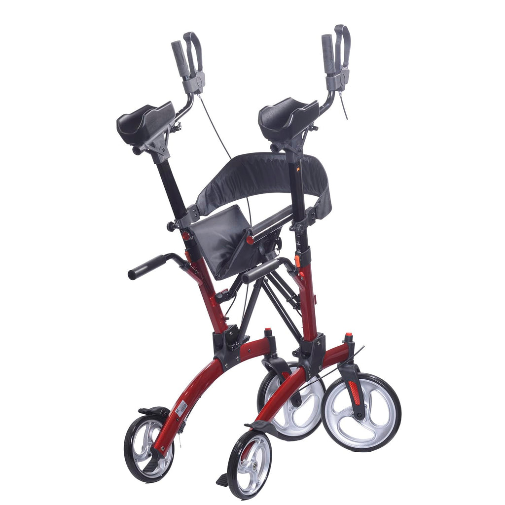 Red Aluminum Rollator with Loop Brakes G9073