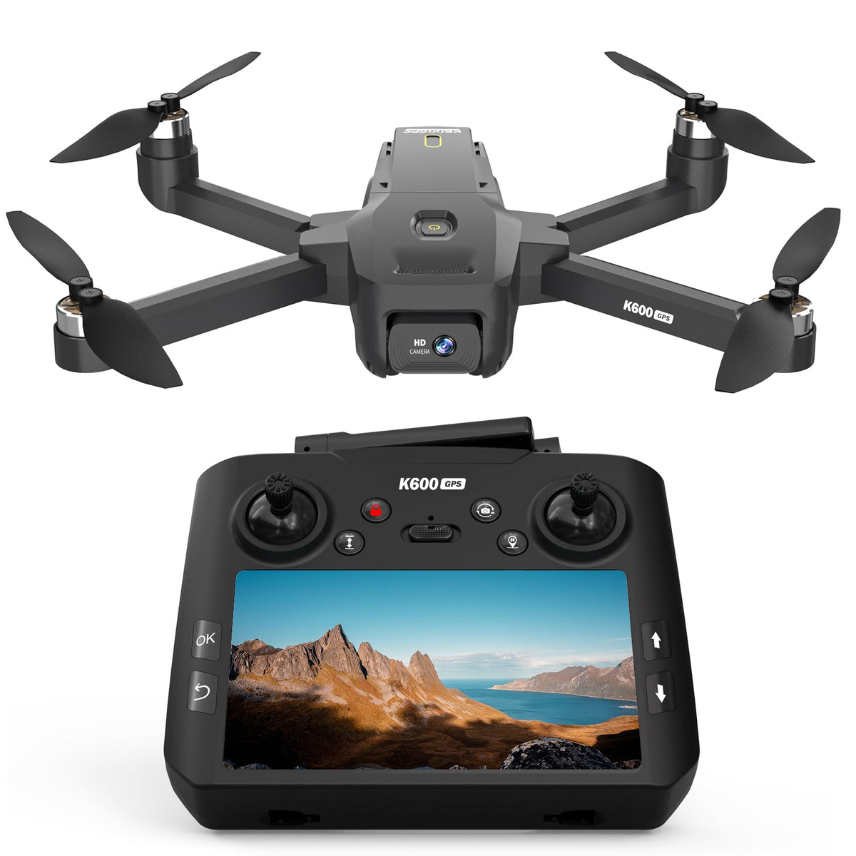 GPS Drone with EIS Camera, 4.5" HD LCD RC Screen, 32G SD Card, under 249g B677964