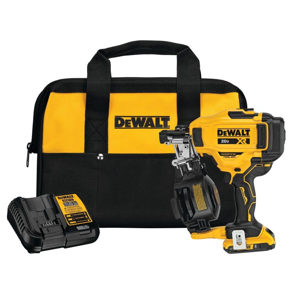 20V MAX Lithium-Ion Cordless Roofing Nailer Kit with Battery Charger and Bag S3956