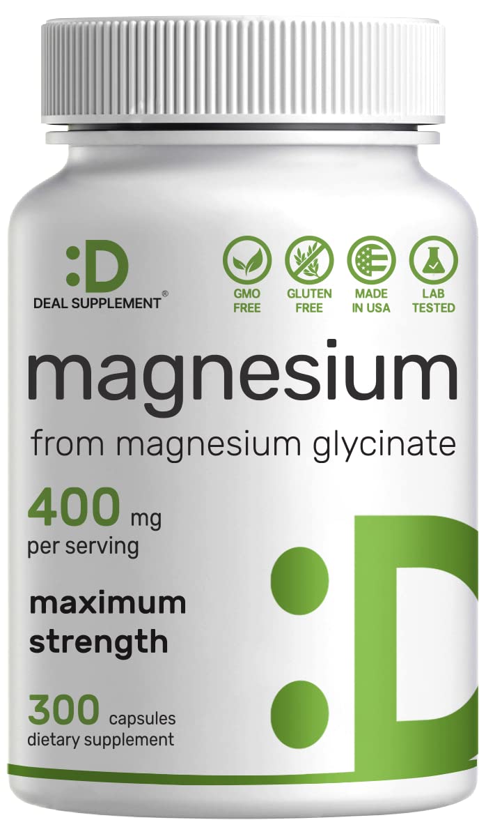 Magnesium Glycinate 400mg, 300 Capsules D402054