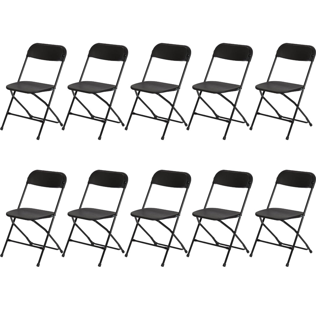 10 Pack Black Plastic Folding Chair J659