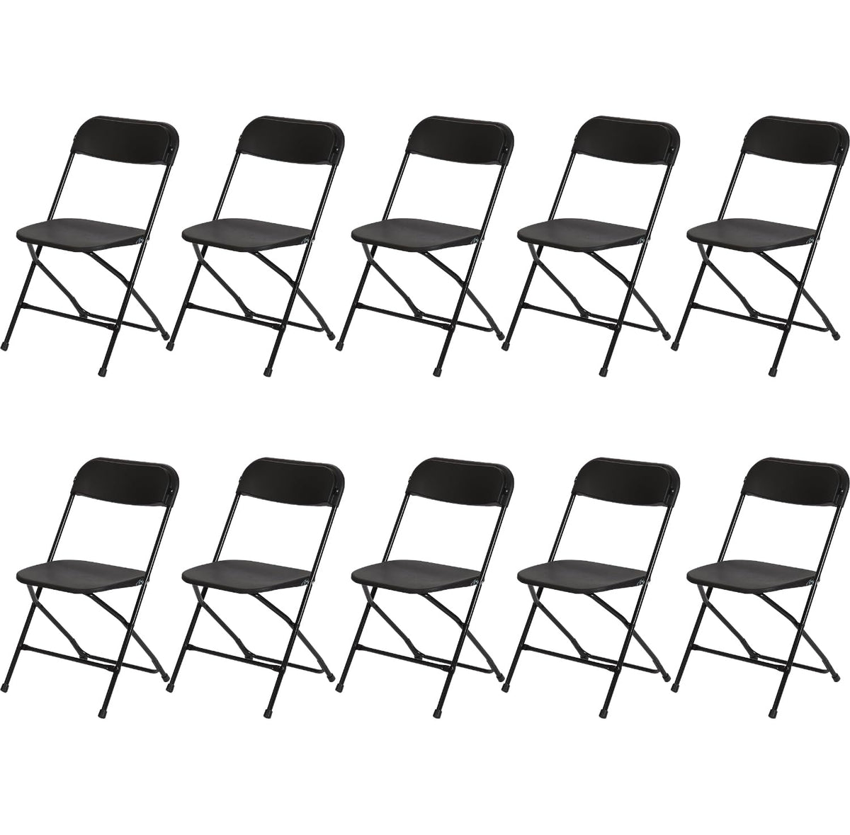 10 Pack Black Plastic Folding Chair J659
