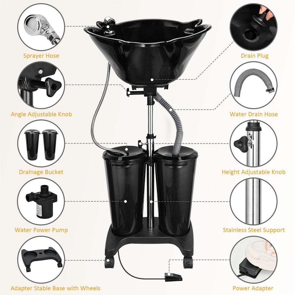 Portable Shampoo Bowl with Electric Pump C898