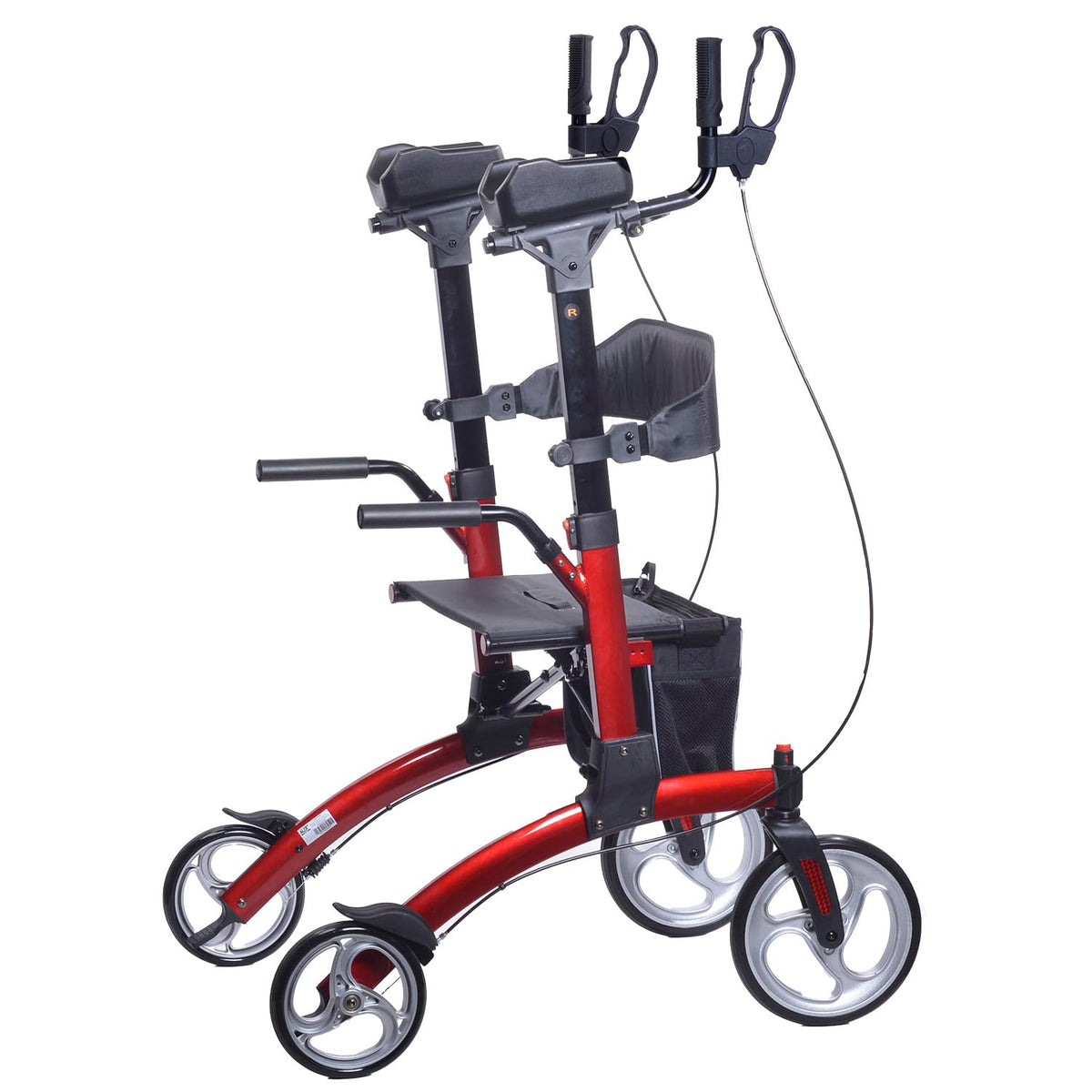 Red Aluminum Rollator with Loop Brakes G9073