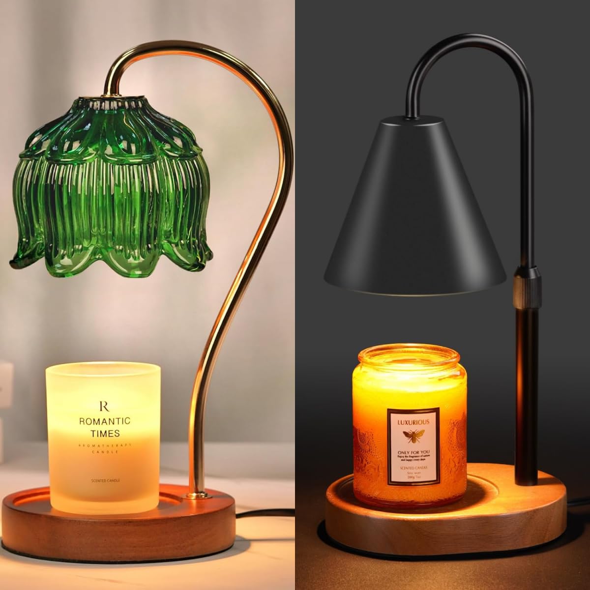 Black Dimmable Candle Warmer Lamp with Timer N70431