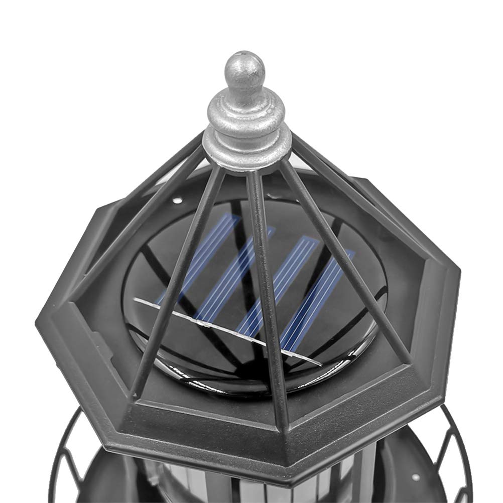 Black Solar LED Lighthouse Garden Decoration H248920