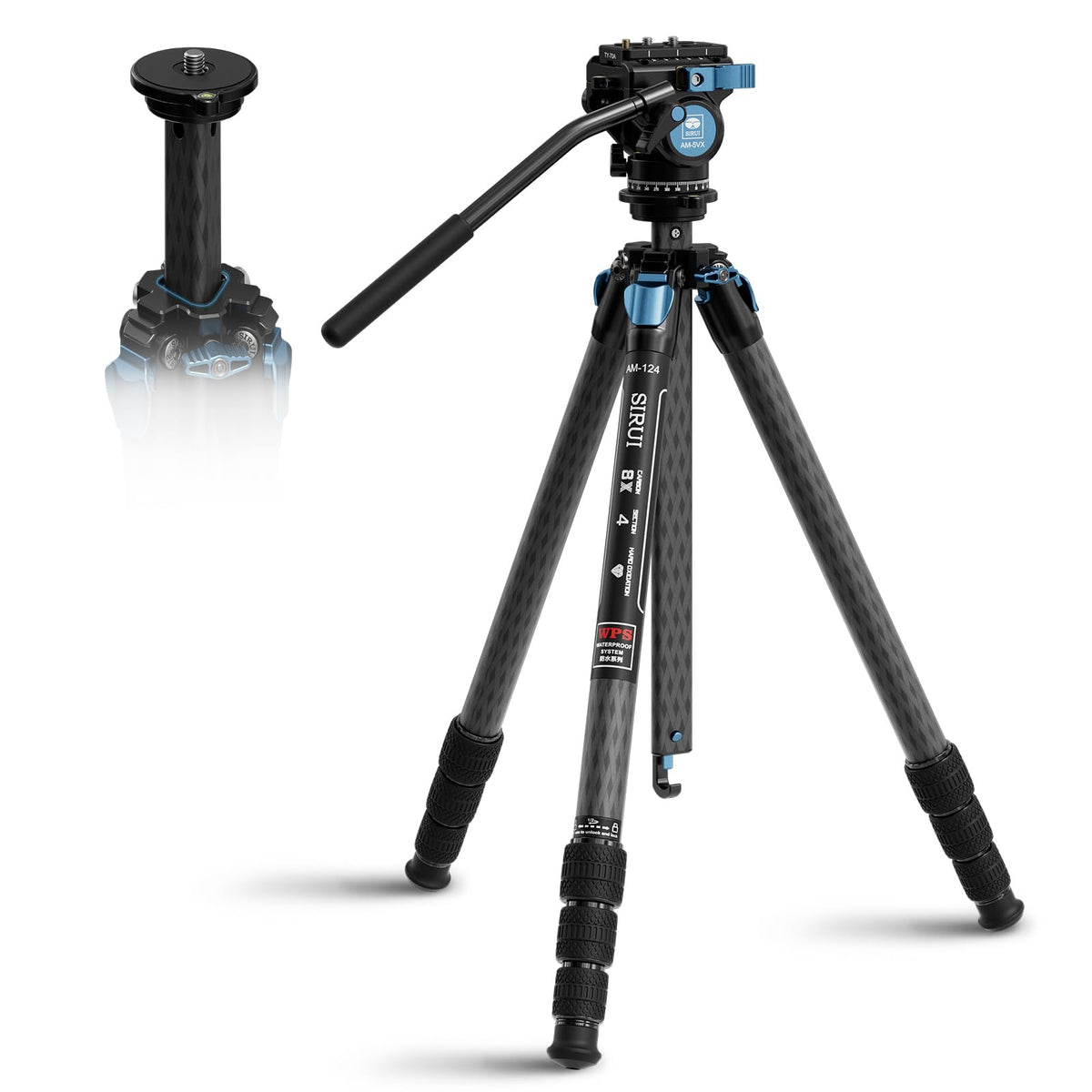 Carbon Fiber Camera Tripod with Fluid Head Z841168