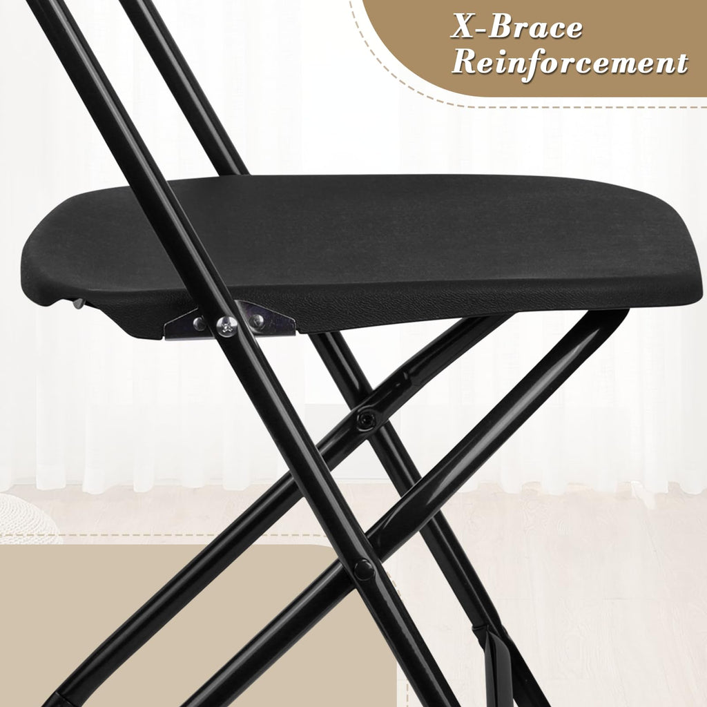 Black Plastic Folding Chairs 10 Pack H531371