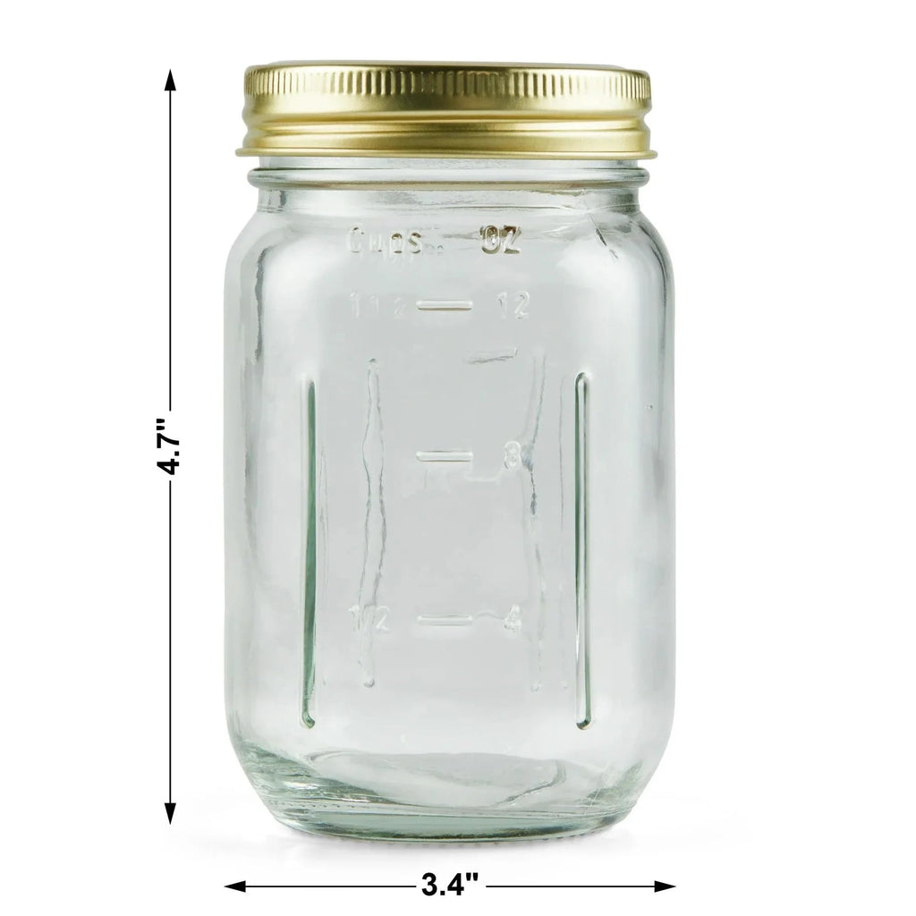 16 oz Pint Glass Mason Jars with Lids 12pk K12664