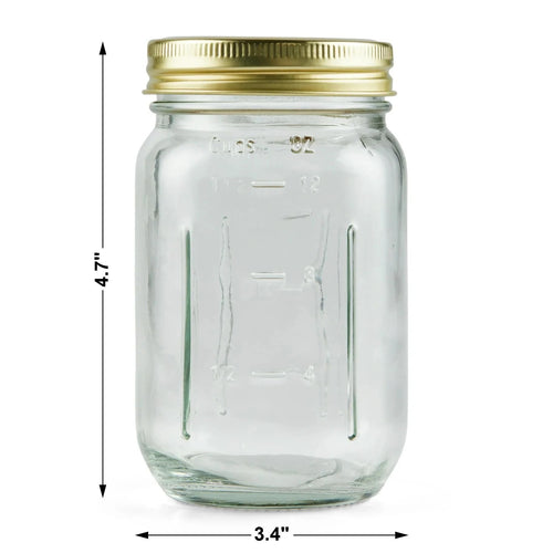 16 oz Pint Glass Mason Jars with Lids 12pk K12664