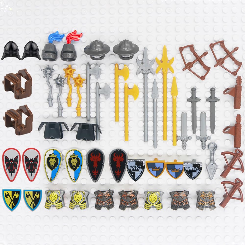 Building Block Medieval Weapon Armor Swords Helmet Horse C1997