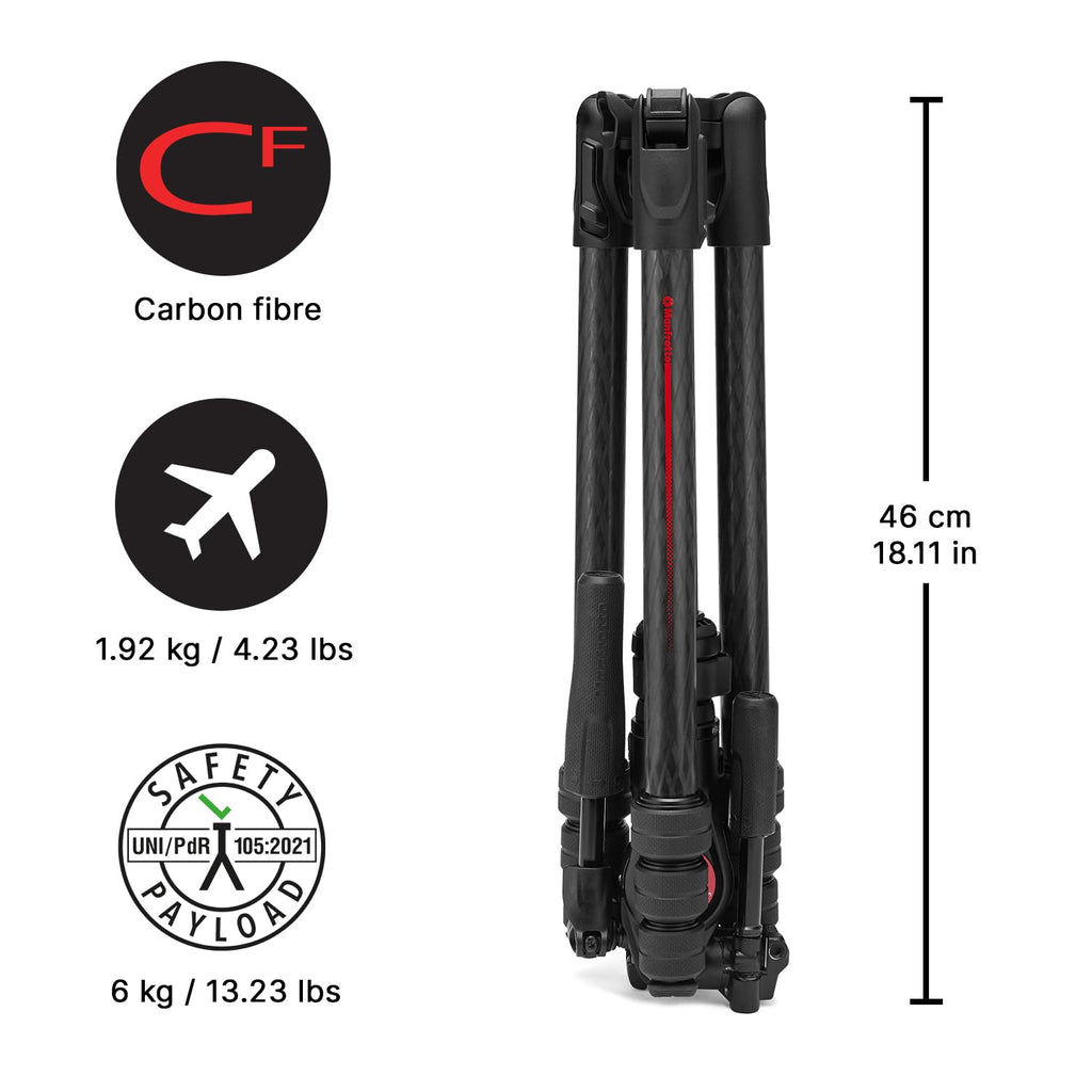 Carbon Fibre Travel Tripod Kit with 3-Way Fluid Head Z894409