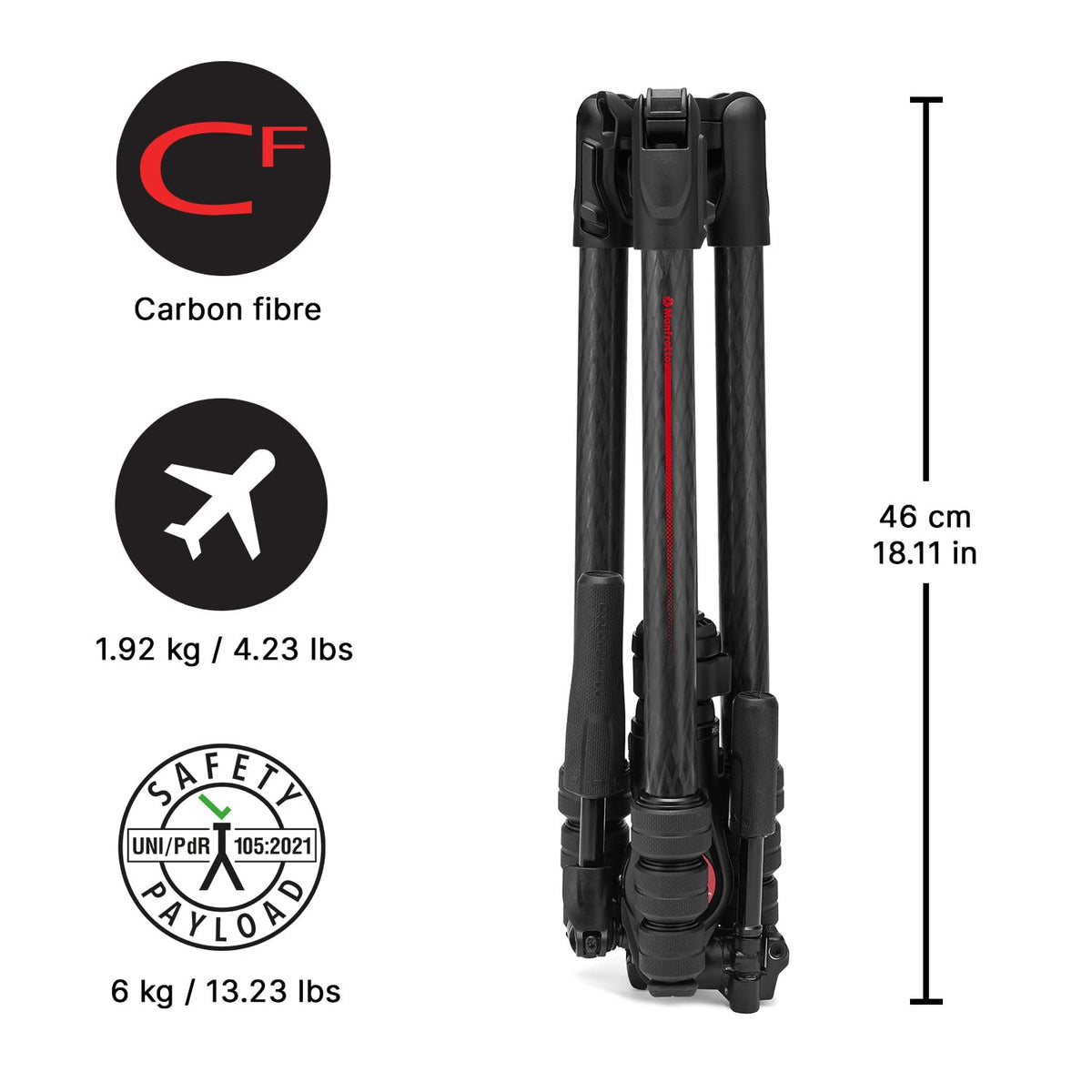 Carbon Fibre Travel Tripod Kit with 3-Way Fluid Head Z894409