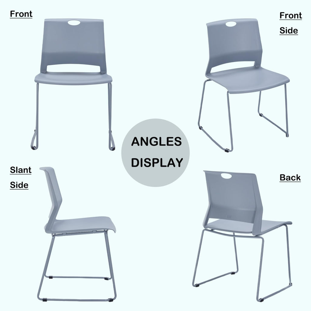 Grey Stackable Chairs Set of 8 O7521