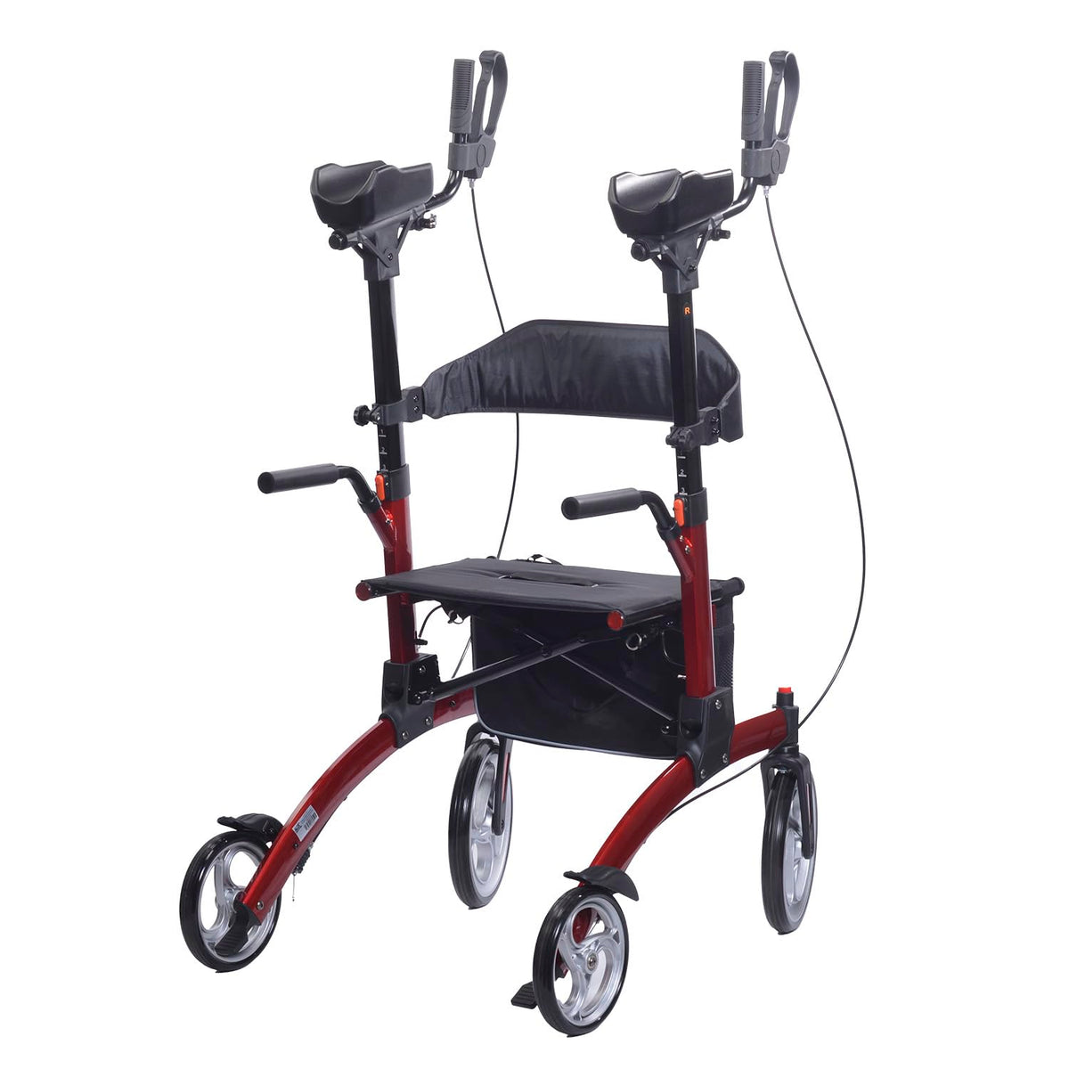 Red Aluminum Rollator with Loop Brakes G9073