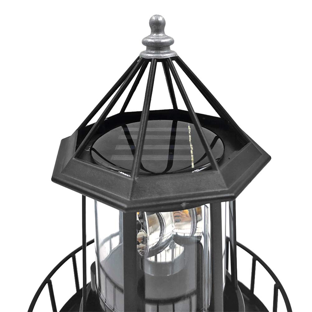 Black Solar LED Lighthouse Garden Decoration H248920