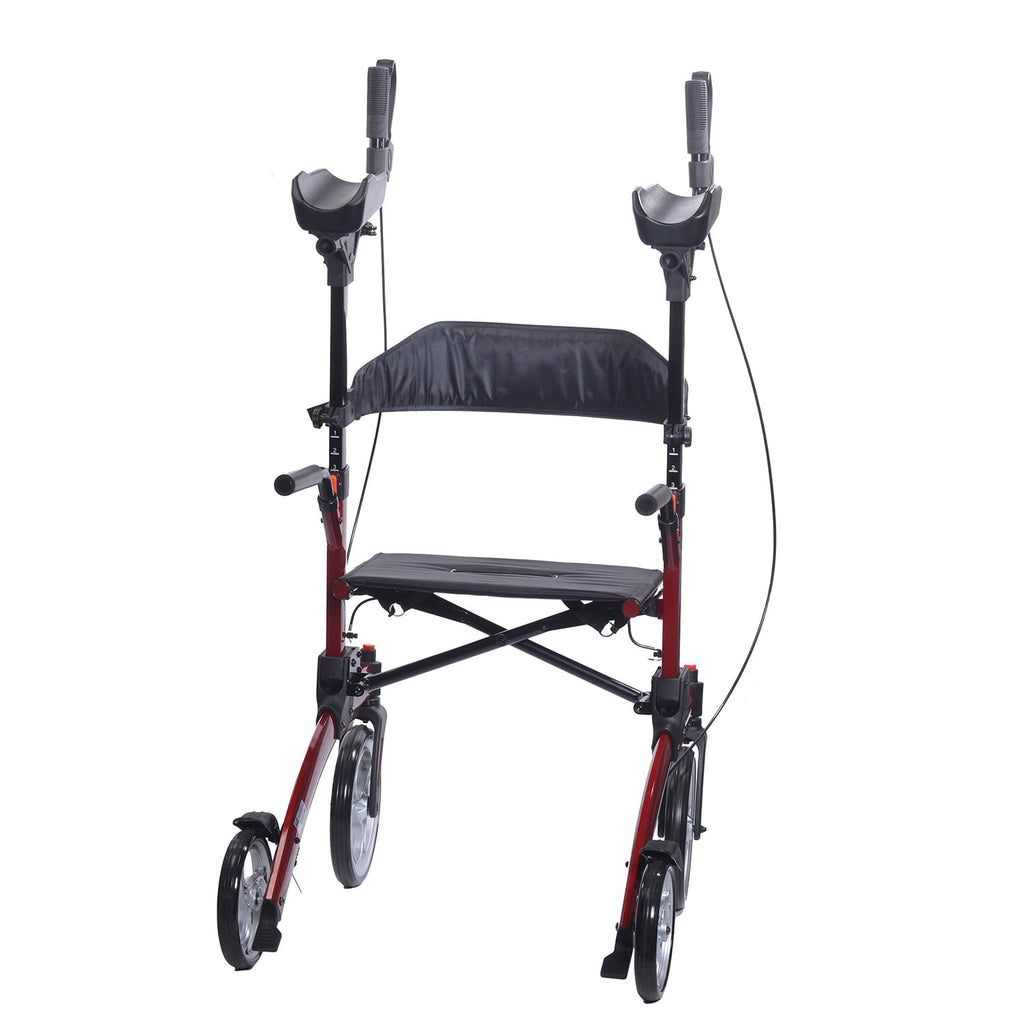 Red Aluminum Rollator with Loop Brakes G9073