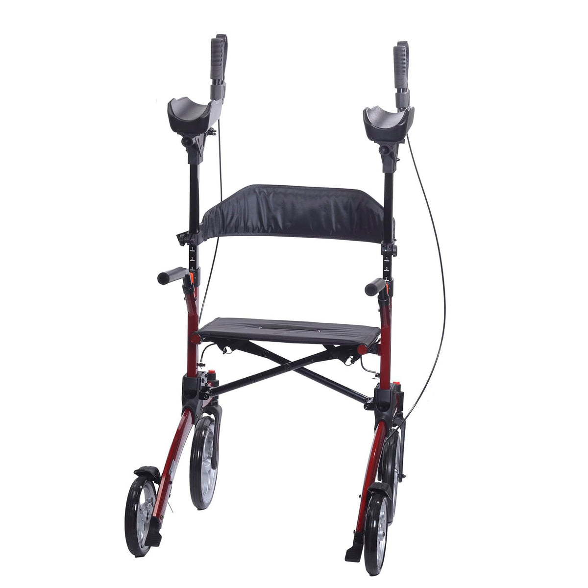 Red Aluminum Rollator with Loop Brakes G9073