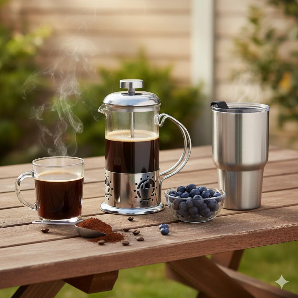 12 oz Glass Stainless French Press Coffee Maker J79203