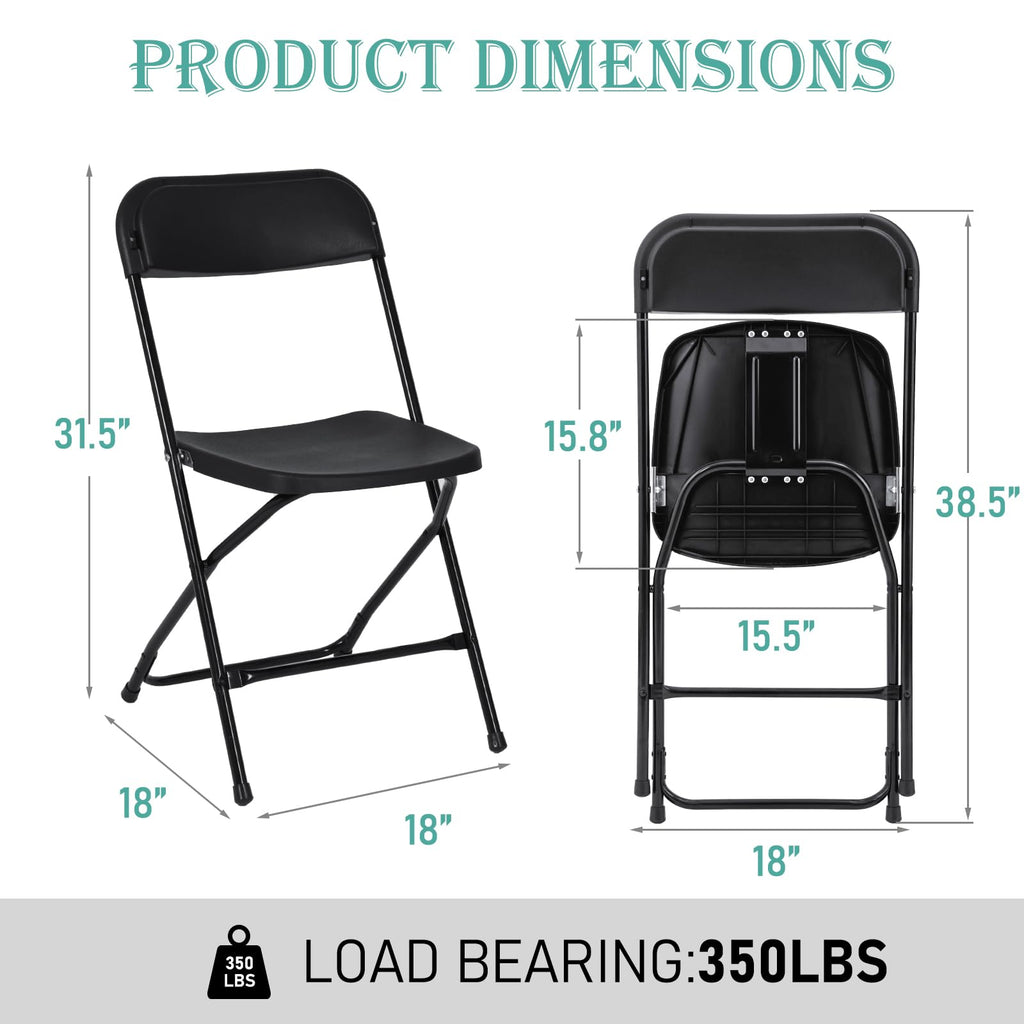 10 Pack Black Plastic Folding Chair J659